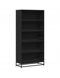 Libreria Nera 80,5x35x170,5 cm in Truciolato 2