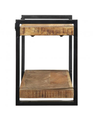 Mensola da Parete 110x33x45cm in Legno Massello di Mango Grezzo