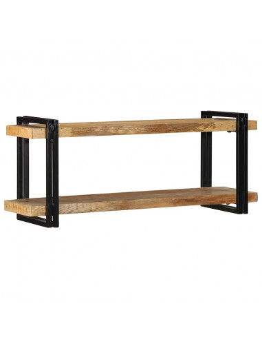 Mensola da Parete 110x33x45cm in Legno Massello di Mango Grezzo