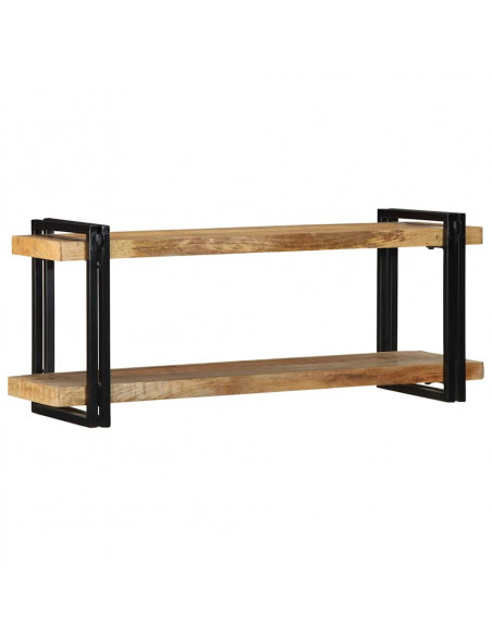 Mensola da Parete 110x33x45cm in Legno Massello di Mango Grezzo