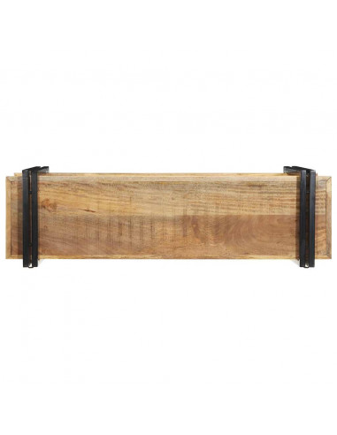 Mensola da Parete 110x33x45cm in Legno Massello di Mango Grezzo