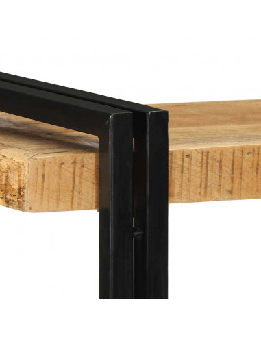 Mensola da Parete 110x33x45cm in Legno Massello di Mango Grezzo