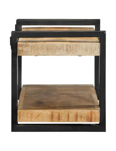 Mensola da Parete 70x33x35 cm in Legno Massello di Mango Grezzo