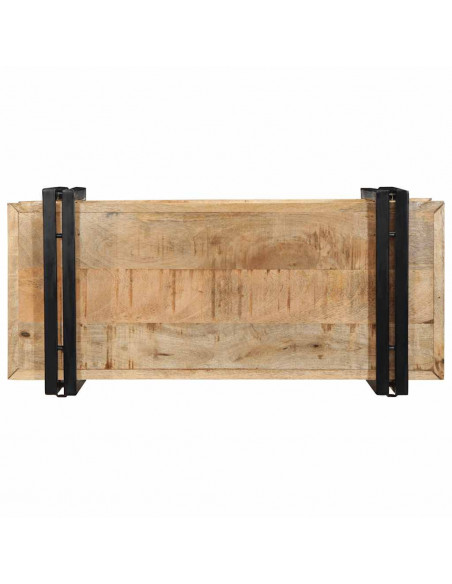 Mensola da Parete 70x33x35 cm in Legno Massello di Mango Grezzo