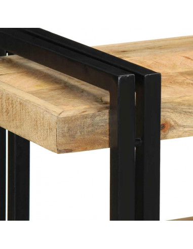 Mensola da Parete 70x33x35 cm in Legno Massello di Mango Grezzo