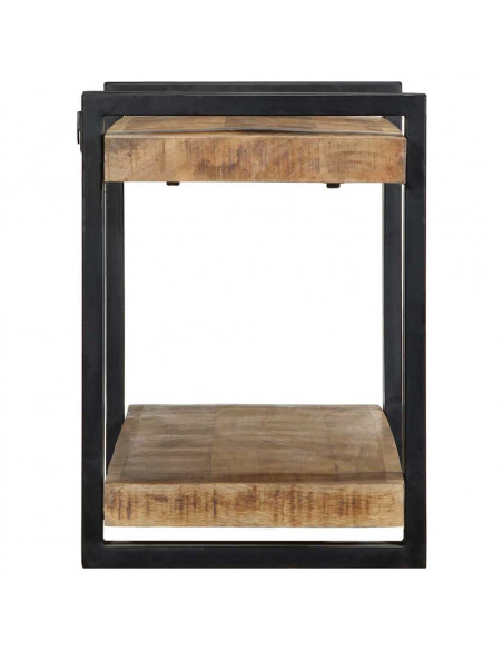 Mensola da Parete 90x33x45 cm in Legno Massello di Mango Grezzo