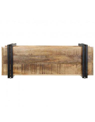 Mensola da Parete 90x33x45 cm in Legno Massello di Mango Grezzo