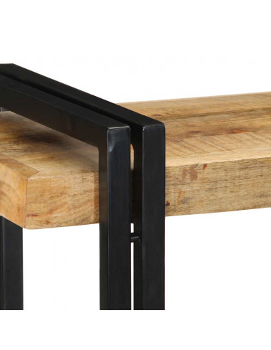 Mensola da Parete 90x33x45 cm in Legno Massello di Mango Grezzo