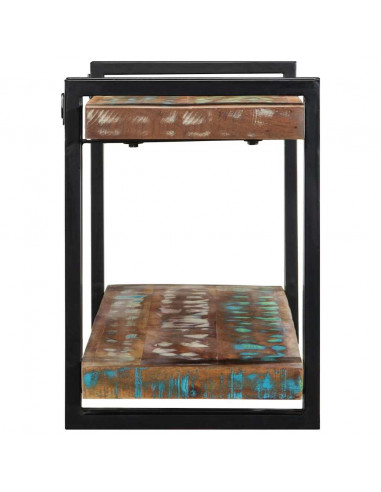 Mensola da Parete Multicolore in Legno Massello di Recupero