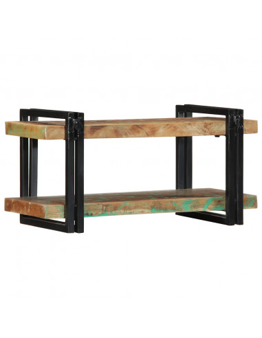 Mensola da Parete Multicolore in Legno Massello di Recupero