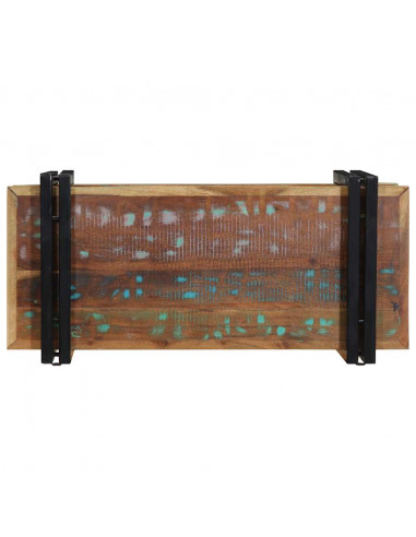 Mensola da Parete Multicolore in Legno Massello di Recupero