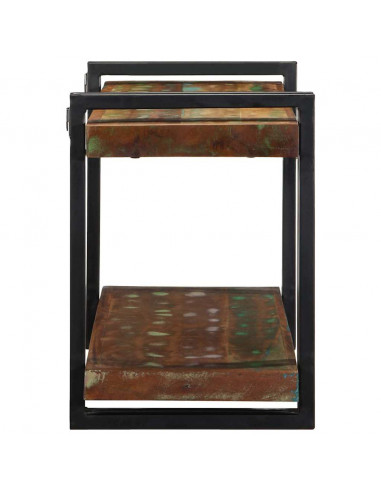 Mensola da Parete Multicolore in Legno Massello di Recupero