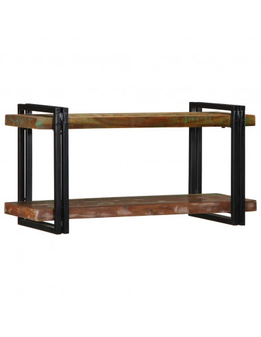 Mensola da Parete Multicolore in Legno Massello di Recupero