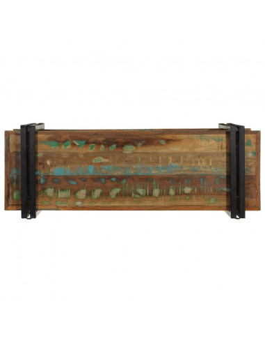 Mensola da Parete Multicolore in Legno Massello di Recupero