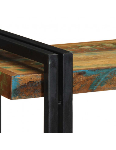 Mensola da Parete Multicolore in Legno Massello di Recupero