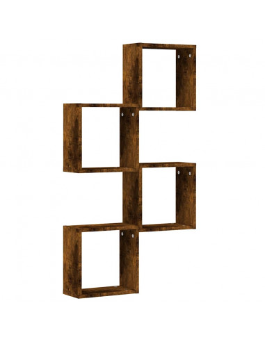 Mensole a Cubo 4 pz Rovere Fumo 30x15x30 cm