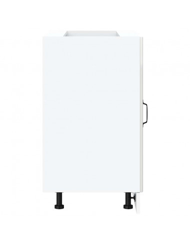 Mobile Base Lavello Lucca Bianco Lucido in Legno Multistrato