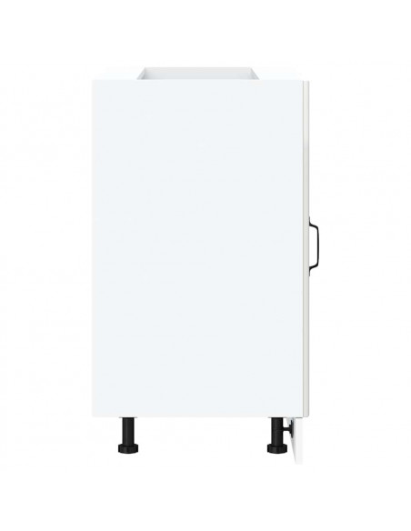 Mobile Base Lavello Lucca Bianco Lucido in Legno Multistrato