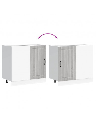 Mobile Base Lavello Lucca Grigio Sonoma in Legno Multistrato