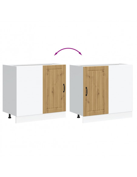 Mobile Base Lavello Lucca Rovere Artigianale Legno Multistrato