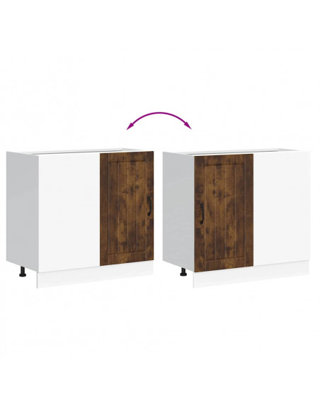 Mobile Base Lavello Lucca Rovere Fumo in Legno Multistrato
