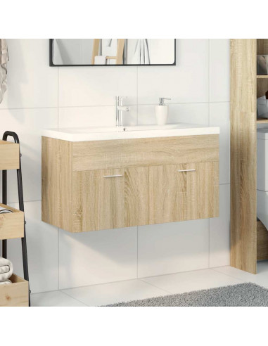 Mobile da Bagno con Lavabo Integrato Rovere Sonoma