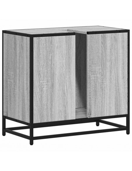 Mobile Lavabo Bagno Grigio Sonoma 65x33x60 cm Legno Multistrato