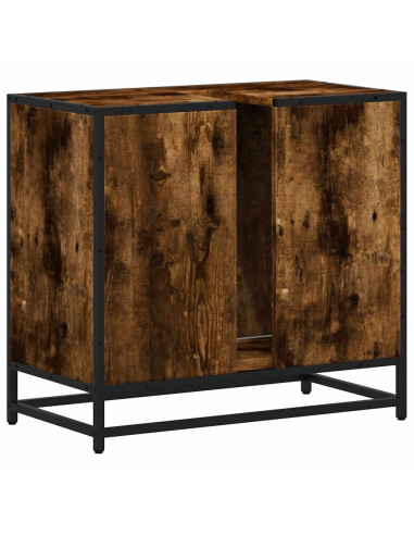 Mobile Lavabo Bagno Rovere Fumo 65x33x60 cm Legno Multistrato
