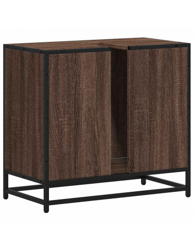 Mobile Lavabo Bagno Rovere Marrone 65x33x60cm Legno Multistrato