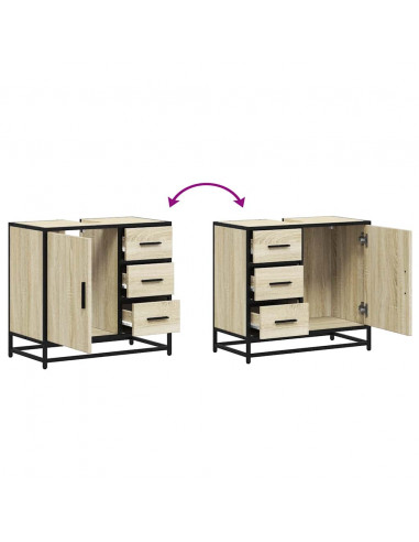 Mobile Lavabo da Bagno Rovere Sonoma 65x33x60 cm in Truciolato