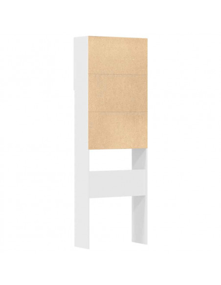 Mobile Lavatrice Bianco Lucido 64x24x190cm in Legno Multistrato