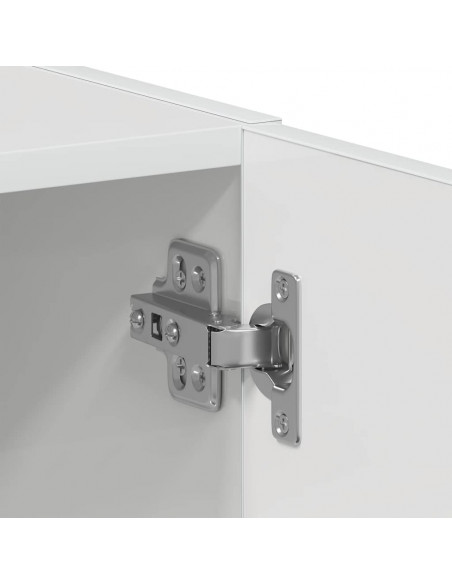 Mobile Lavatrice Bianco Lucido 64x24x190cm in Legno Multistrato