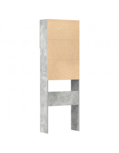 Mobile Lavatrice Grigio Cemento 64x24x190 cm Legno Multistrato