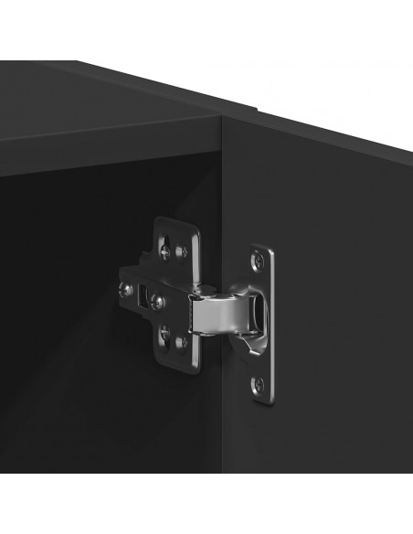 Mobile Lavatrice Nero 64x24x190 cm in Legno Multistrato
