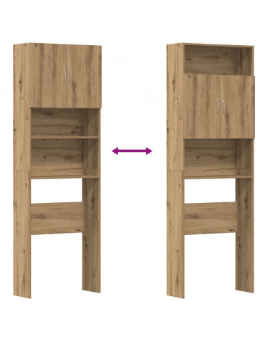 Mobile Lavatrice Rovere Artigianale 64x24x190 cm in Truciolato