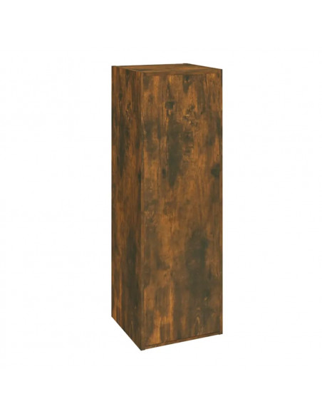 Mobile Porta TV a Parete Rovere Fumo in Legno Multistrato