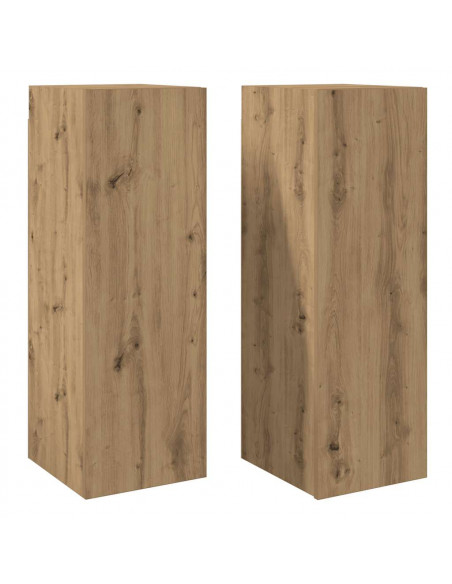 Mobili TV 2 pz Artigianale 30,5x30x90 cm Legno Multistrato