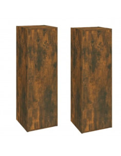 Mobili TV 2 pz Rovere Fumo 30,5x30x90 cm in Legno Multistrato 2