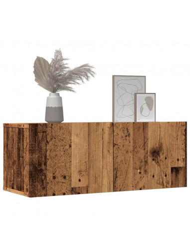 Mobili TV a Parete 2pz Legno Antico 80x30x30 cm