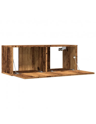 Mobili TV a Parete 2pz Legno Antico 80x30x30 cm