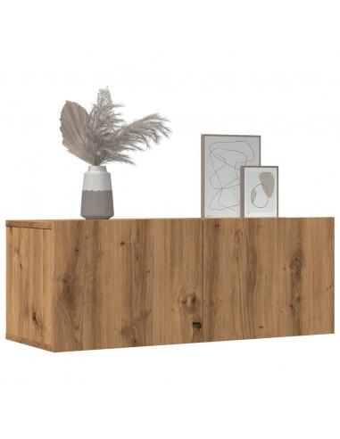 Mobili TV a Parete 2pz Rovere Artigianale 80x30x30 cm