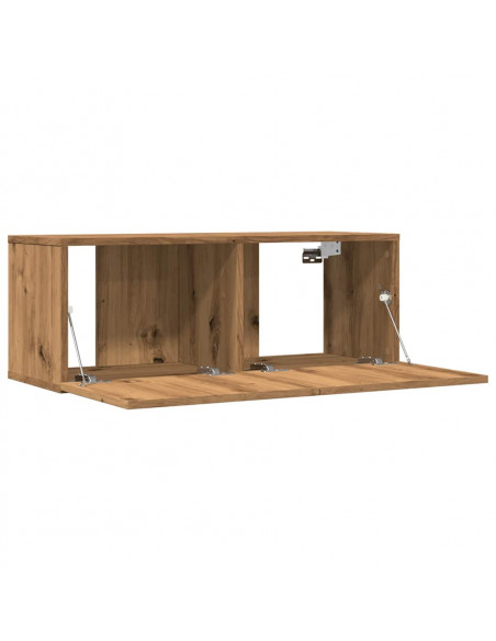 Mobili TV a Parete 2pz Rovere Artigianale 80x30x30 cm
