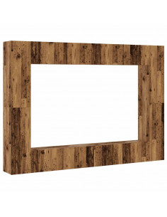 Mobili TV a Parete 8 pz Legno Vecchio Legno Multistrato 2