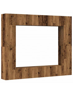 Mobili TV a Parete 8 pz Legno Vecchio Legno Multistrato 2