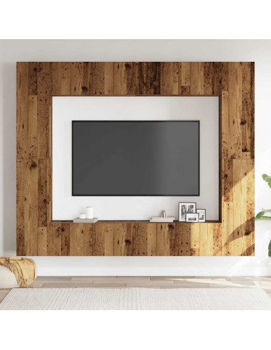 Mobili TV a Parete 8 pz Legno Vecchio Legno Multistrato