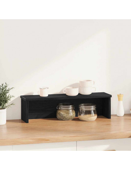 Scaffale da Cucina Impilabile Nera 50x15x16 cm in Truciolato