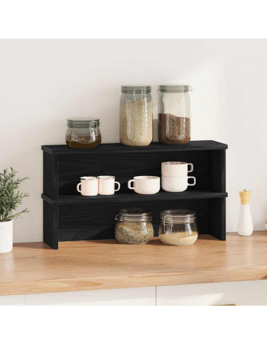 Scaffali da Cucina Impilabili 2 pz Neri 50x15x16 cm