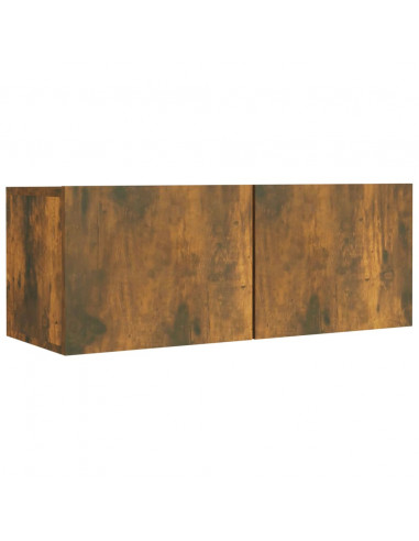 Set di Mobili Porta TV 4 pz Rovere Fumo in Legno Multistrato