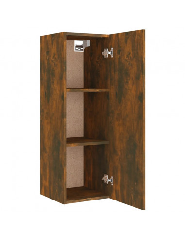 Set di Mobili Porta TV 4 pz Rovere Fumo in Legno Multistrato