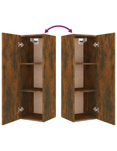 Set di Mobili Porta TV 5 pz Rovere Fumo in Legno Multistrato
